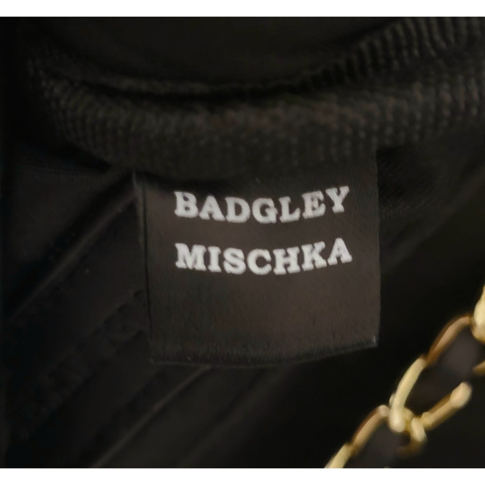 BADGLEY MISCHKA Vegan Leather Quilted Mini Bag Crossbody Black 5"x3.5"x1.5" - Picture 4 of 11